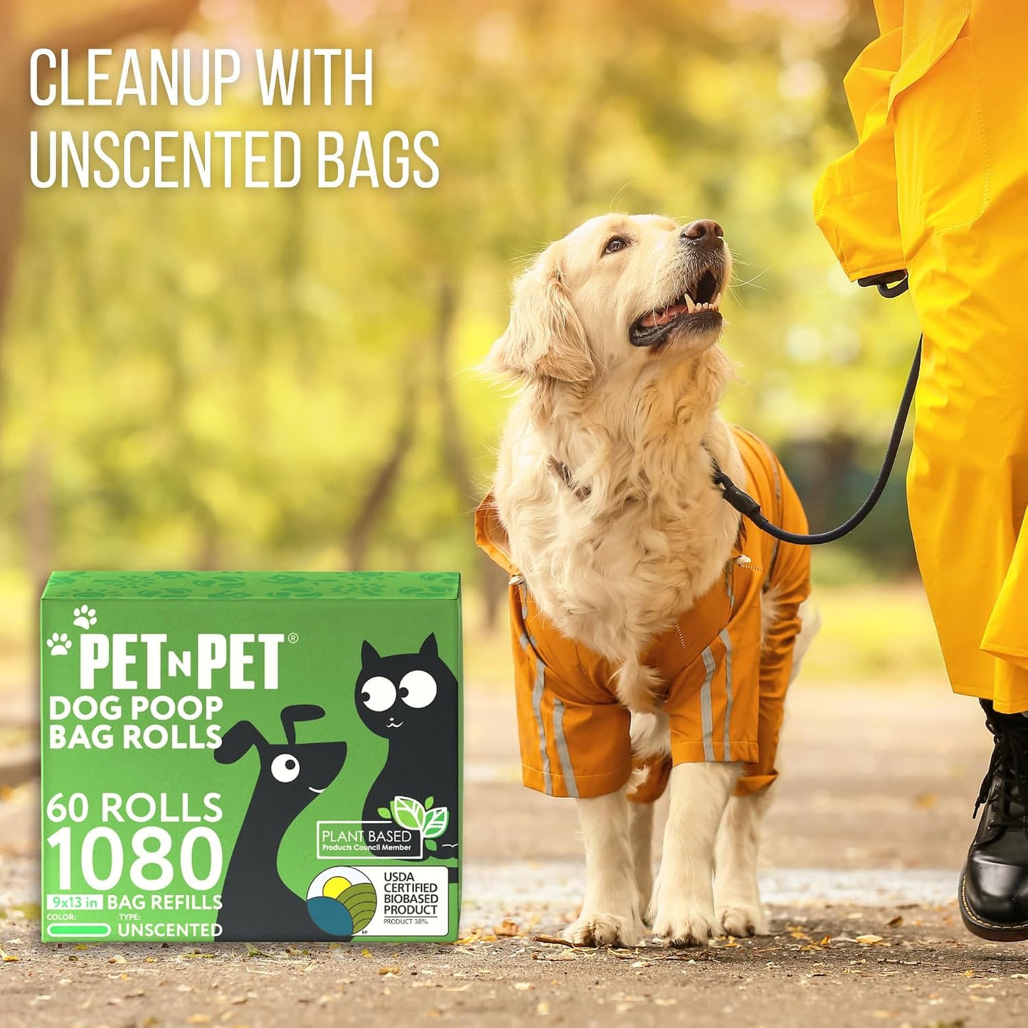 Dog Poop Bags, 1080 Count Unscented Doggy Waste Bag Rolls