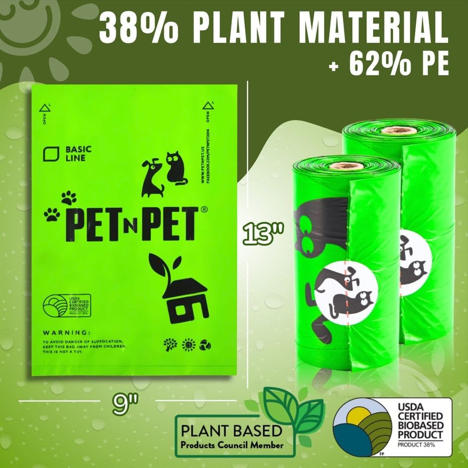 Dog Poop Bags, 1080 Count Unscented Doggy Waste Bag Rolls
