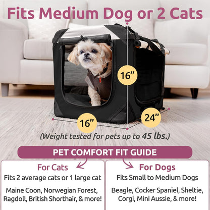 Dog & Cat Carrier, Large, Black