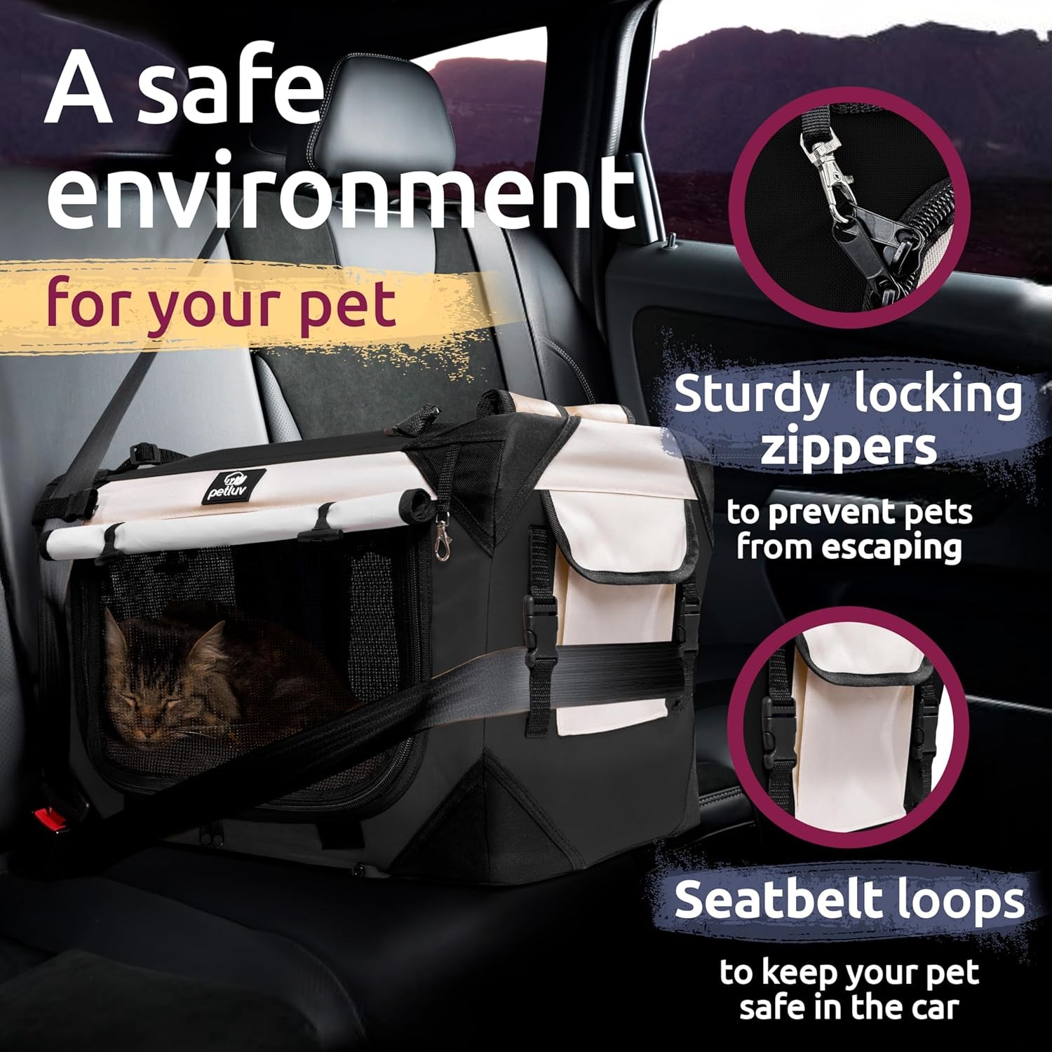 Dog & Cat Carrier, Large, Black