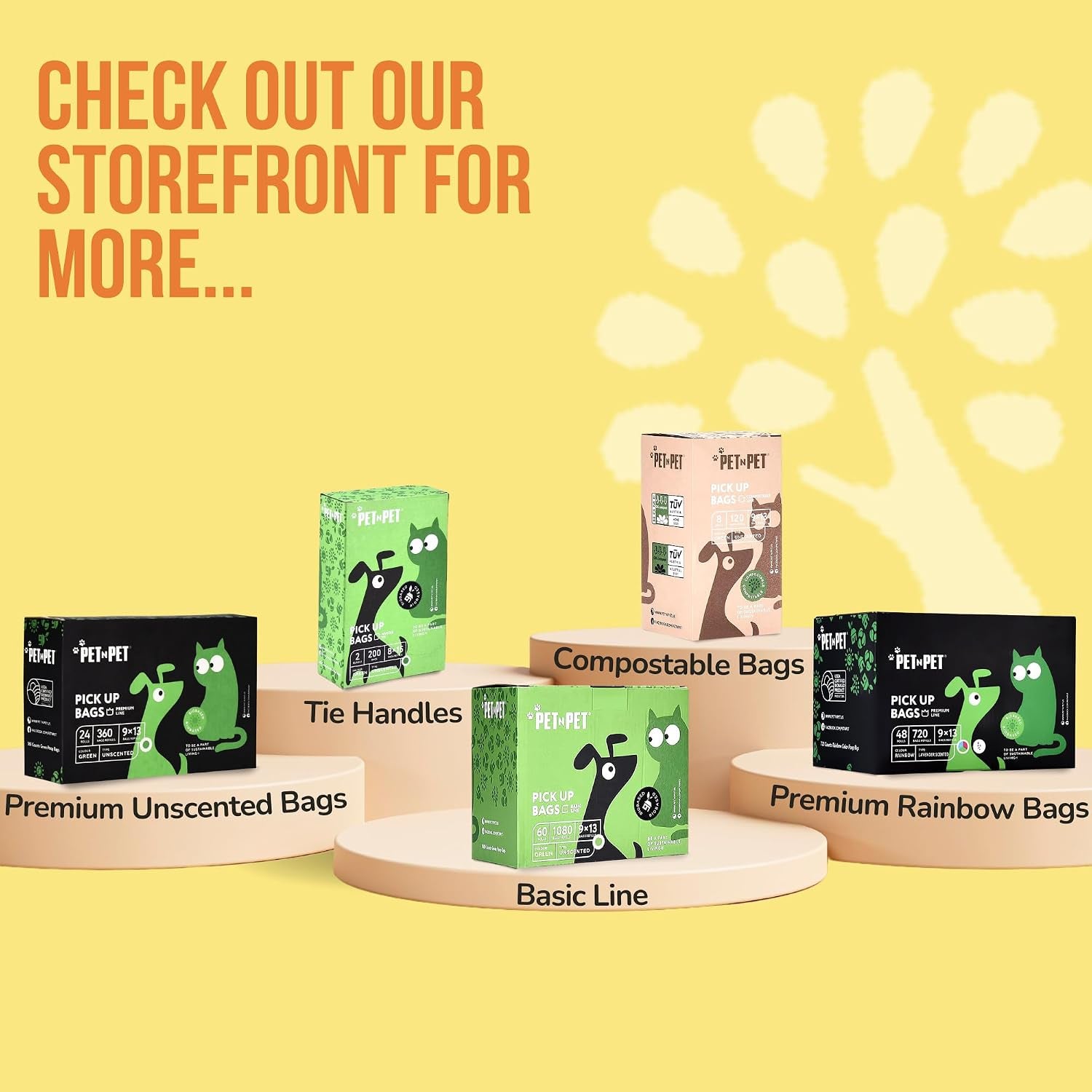 Dog Poop Bags, 1080 Count Unscented Doggy Waste Bag Rolls