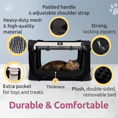 Dog & Cat Carrier, Large, Black